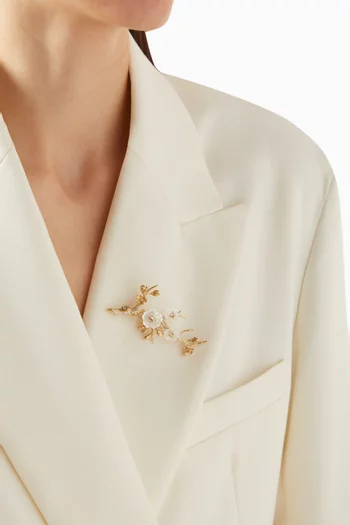 Sakura Blossom Brooch in 18kt Yellow Gold Vermeil