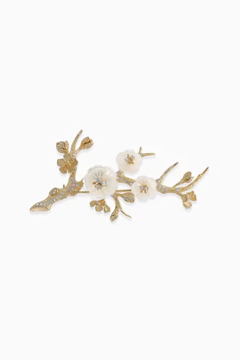 Sakura Blossom Brooch in 18kt Yellow Gold Vermeil