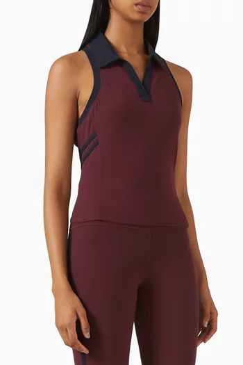 بلوزة بولو أوستن قصيرة خفيفة الوزن