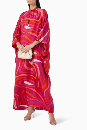 Marmo-print Kaftan in Silk