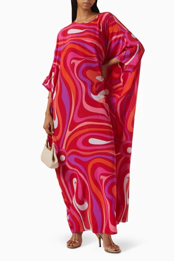 Marmo-print Kaftan in Silk