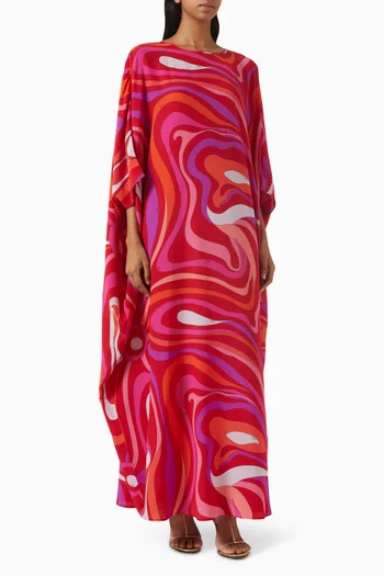Marmo-print Kaftan in Silk