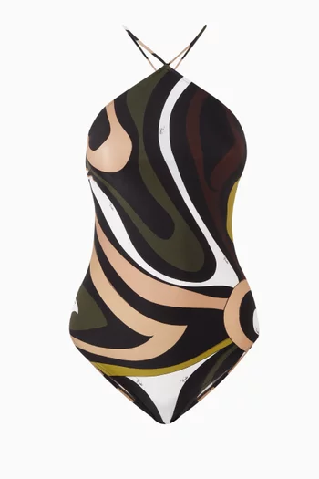 Iride-print One-piece Swimsuit