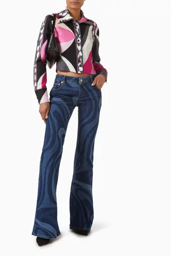 Marmo-print Jeans in Denim