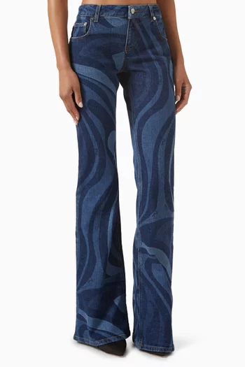Marmo-print Jeans in Denim