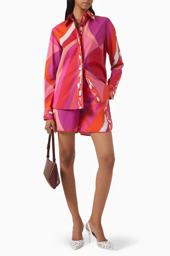 Printed Shirt in Cotton-poplin