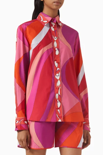 Printed Shirt in Cotton-poplin