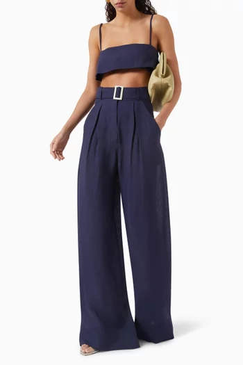 Pleated Wide-leg Pants