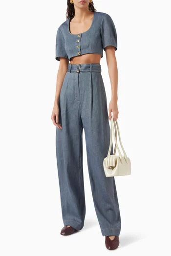 Pleated Barrel Pants