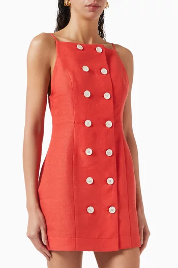 Double-breasted Tank Mini Dress