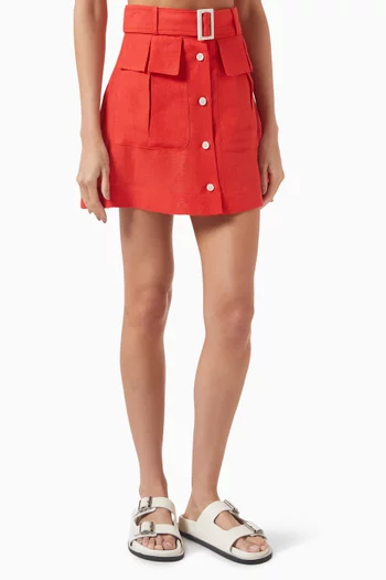 Belted Cargo Mini Skirt