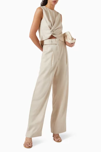 Pleated Barrel Pants