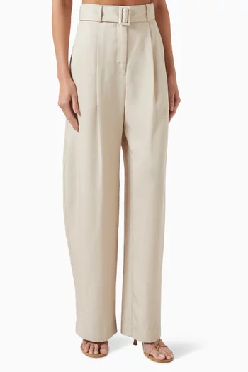 Pleated Barrel Pants