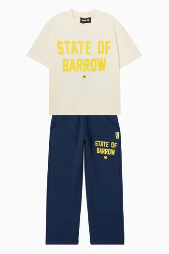 تي شيرت بطبعة شعار الماركة قطن