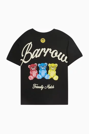 Bear Print T-shirt in Cotton