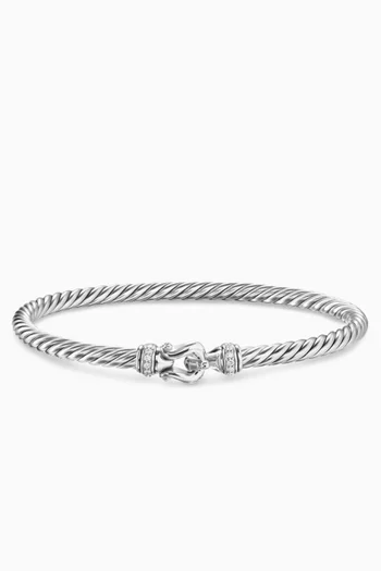 Cable Flex Buckle Diamonds Flex Bracelet in Sterling Silver