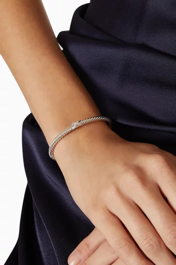 Cable Flex Buckle X Diamonds Bracelet in Sterling Silver
