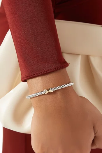 Cable Flex X Station Bracelet in Sterling Silver & Gold