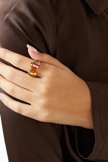 Sculpted Cable Open Ring in 18kt Yellow Gold