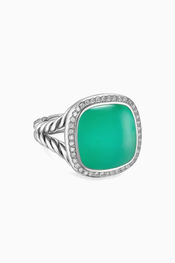 Albion® Lagoon Orchid & Diamond Ring in Sterling Silver