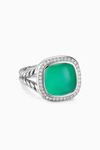 Albion® Lagoon Orchid & Diamond Ring in Sterling Silver