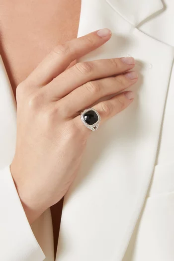 Albion® Onyx & Diamond Ring in Sterling Silver