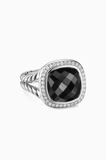 Albion® Onyx & Diamond Ring in Sterling Silver