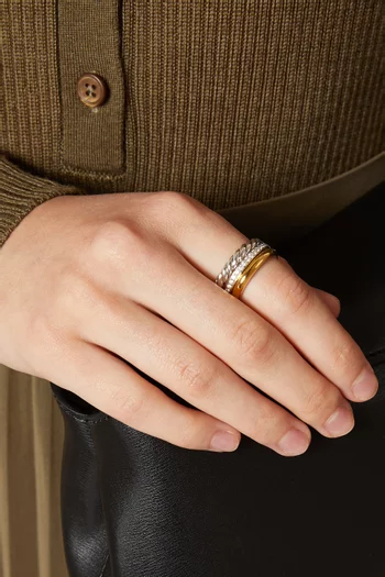 DY Mercer® Multi-row Mercer Diamond Ring in 18kt Gold & Silver