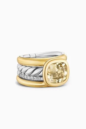 DY Mercer® Multi-row Mercer Citrine & Diamond Ring