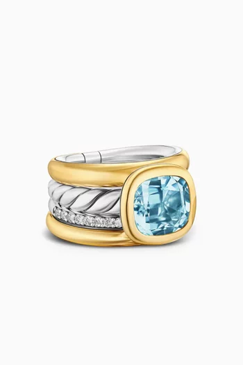 DY Mercer® Multi-row Mercer Topaz & Diamond Ring