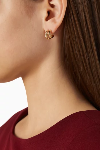 DY Mercer® Double Hoop Huggie Earrings in 18kt Yellow Gold