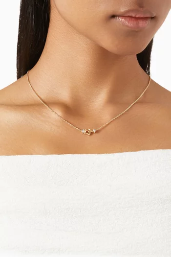 Petite Buckle Diamond Necklace in 18kt Yellow Gold
