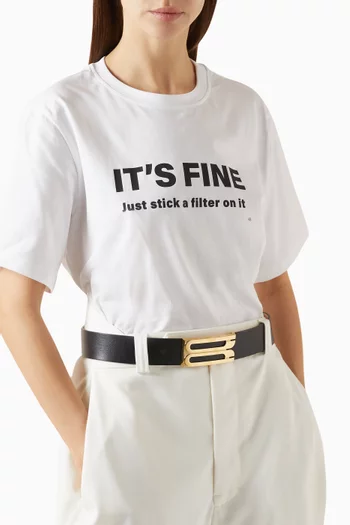 Jumbo Frame Belt in Leather