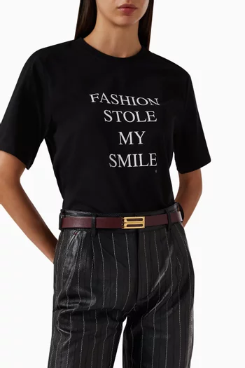 B-buckle Belt in Leather