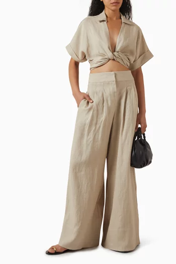 Chiara Crop Top in Linen