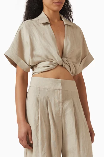 Chiara Crop Top in Linen