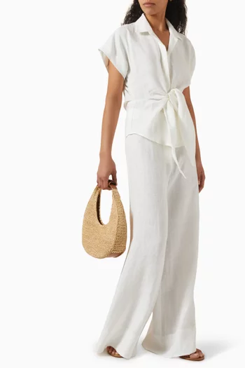 Bergen Wide-leg Pants in Linen