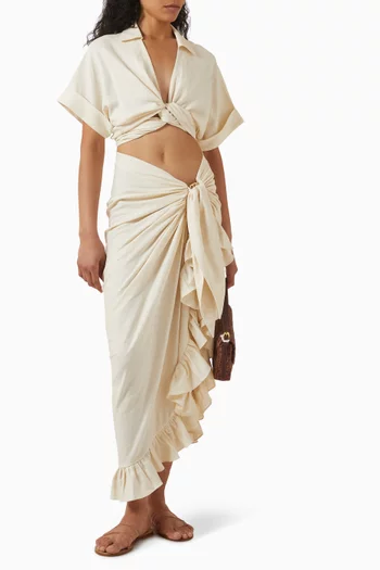 Chiara Crop Top in Linen
