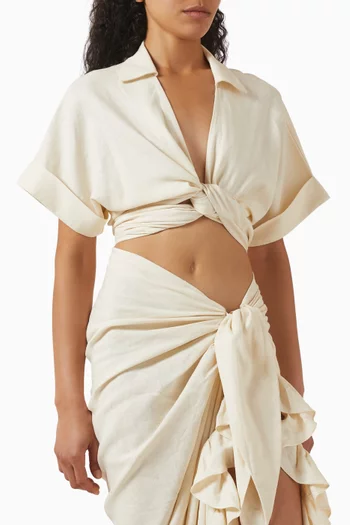 Chiara Crop Top in Linen