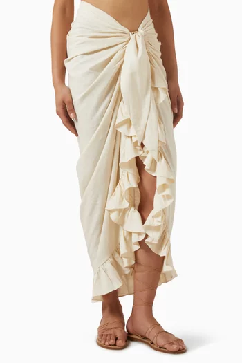Siciliy Wrap Skirt in Linen Blend