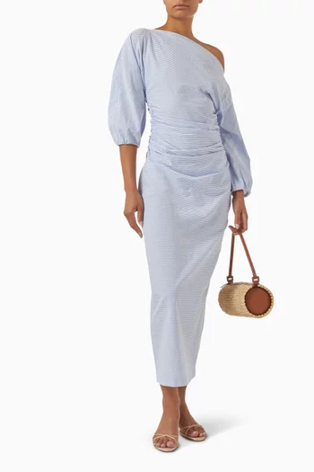 Ezra Ruched Dress in Cotton