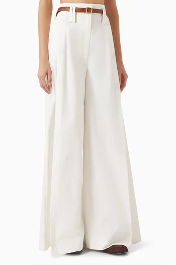 Wide-leg Slit Pants