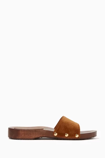 Riviera Flat Sandals in Suede
