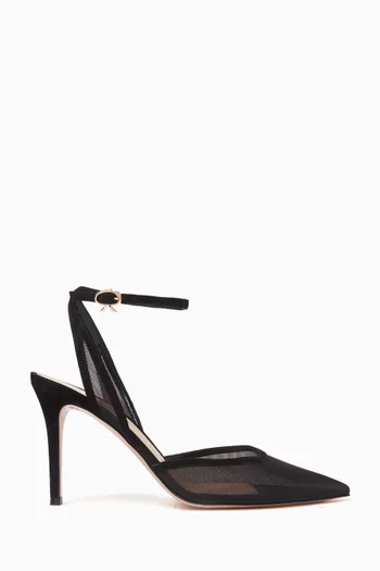 105 Point-toe Sandals in Organza & Suede