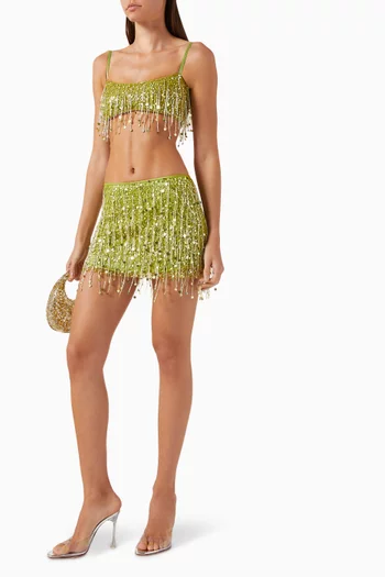 Yasmin Hand Beaded Mini Skirt