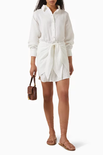 Guadalupe Mini Shirt Dress in Linen