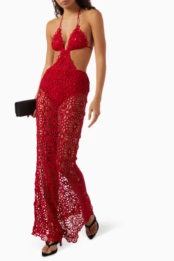 Obie Long Skirt in Crochet