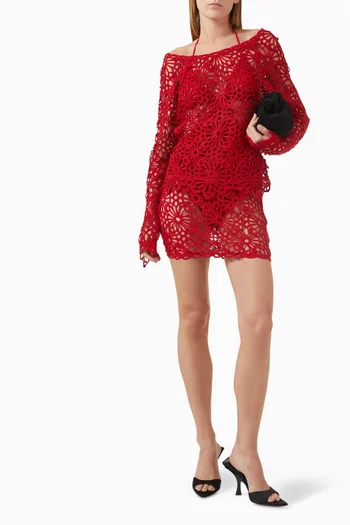 Straight-fit Mini Skirt in Crochet