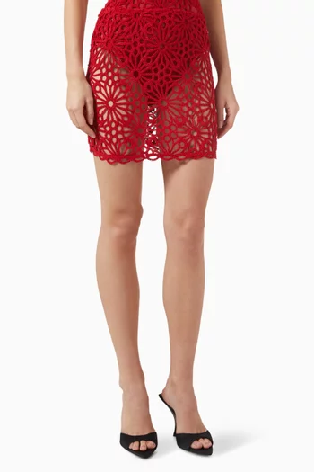 Straight-fit Mini Skirt in Crochet