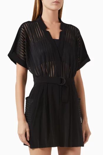Geralyn Short-sleeve Playsuit in Poly-lycra